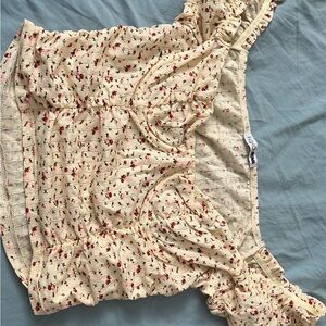 Fashion Nova Cream Floral Crop Top